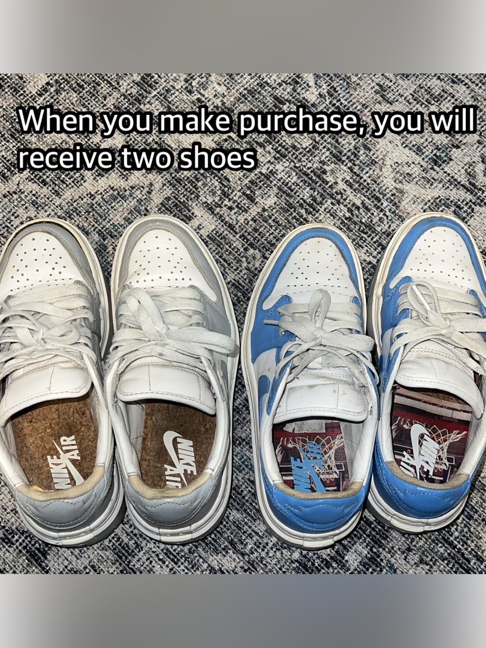 Nike Kids White & Light Blue Low-Top Sneakers Set